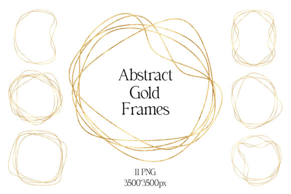 Abstract Golden Frames Clipart for Creative Projects