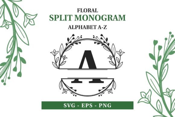 Alphabet A-Z Split Monogram SVG Bundle for Creative Projects