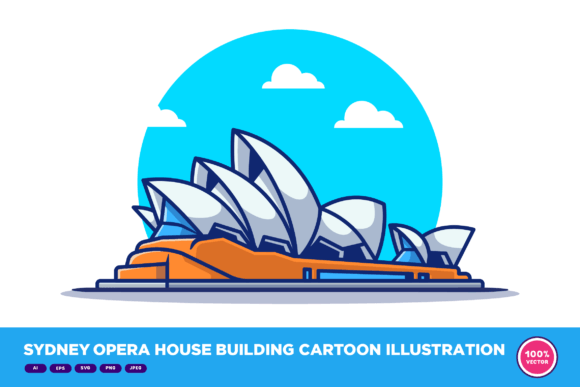 Bringing Iconic Architecture to Life with Sydney Opera House Building Cartoon