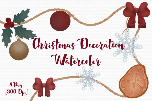 Christmas Decoration Watercolor Clipart: A Versatile Resource for Festive Creations