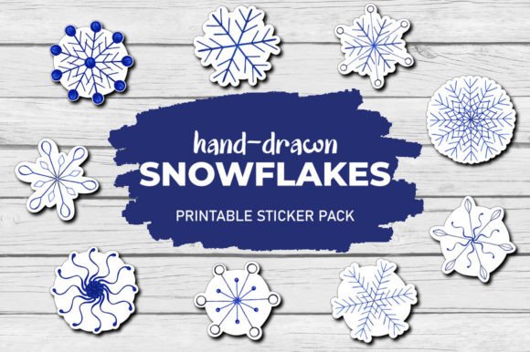 Christmas Snowflake Stickers Pack Bundle – Unique Design for All Occasions