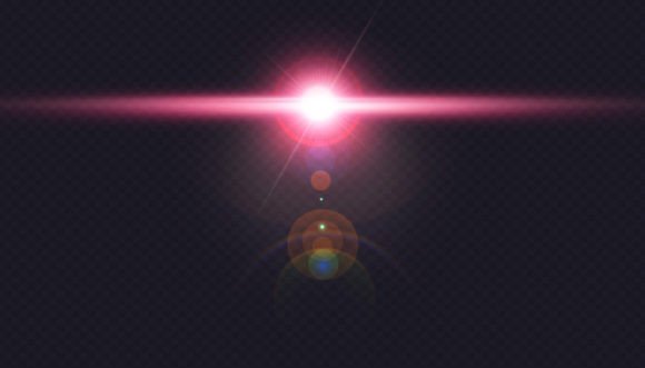 Colorful Lens Flare Isolated: A Dynamic Graphic Element