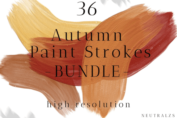 Enhance Projects with Fall Brush Stroke Clipart Bundle
