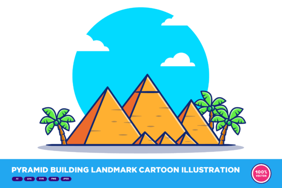 Exploring the Pyramid Building Landmark Cartoon for Creative Projects