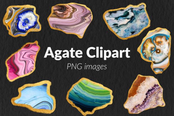 Gold Foil Agate Clipart