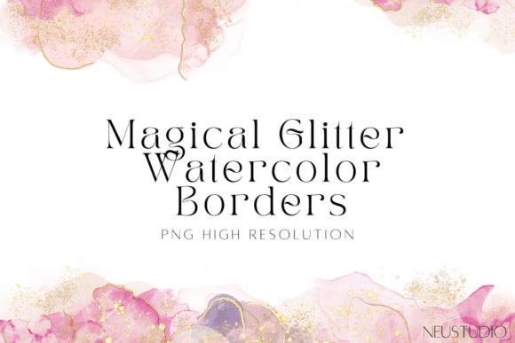 Magical Glitter Watercolor Borders PNG: A Versatile Design Element for Modern Creatives