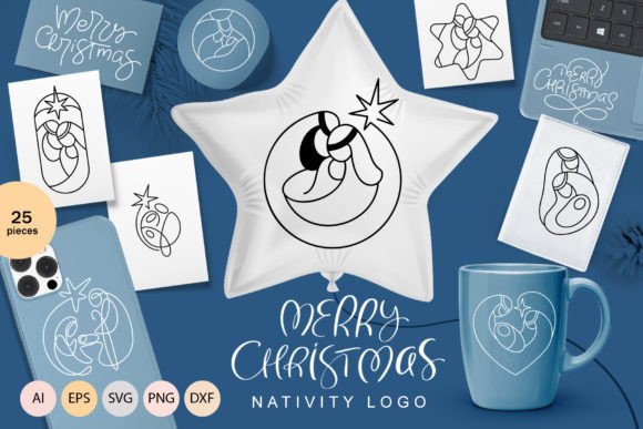 Merry Christmas Nativity Logo SVG – A Versatile Design for Christian Celebrations