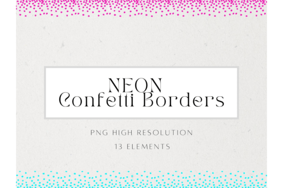 Neon Confetti Border Clipart: Elevating Digital Design with High-Resolution Transparency