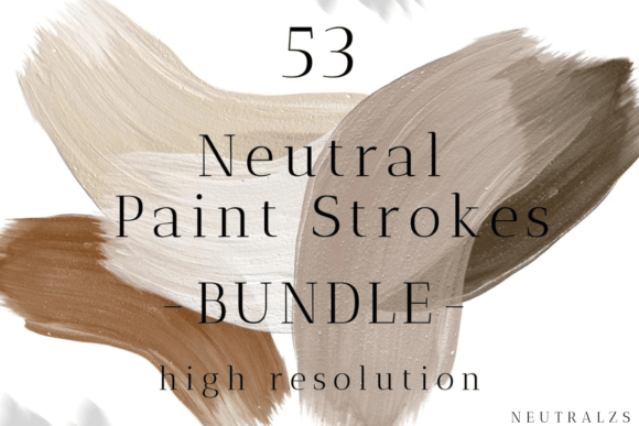 Neutral Brush Strokes Clipart Bundle