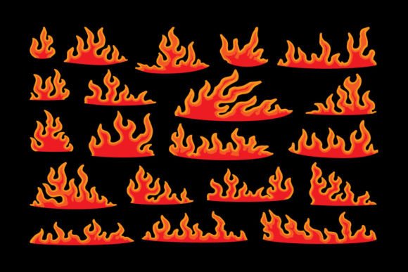 Set Flame and Fire Vector