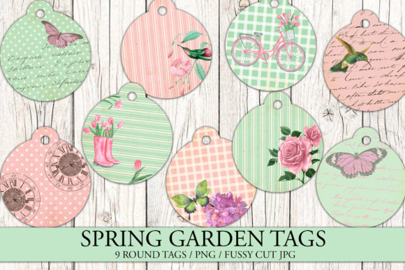 Shabby Chic Garden Circle Tags