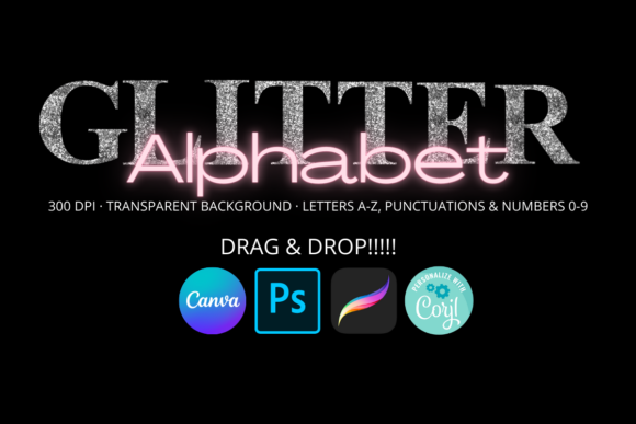 Silver Glitter Letters Clipart: A Sparkling Addition to Modern Design Projects