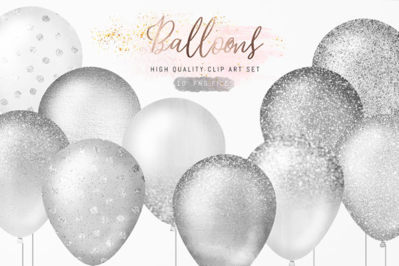 Strategic Use of Silver Glitter Sparkle Balloons Clipart for Professional and Creative Success