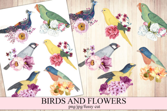 Vintage Birds with Flowers: Timeless Embellishments for Creative Paper Crafts