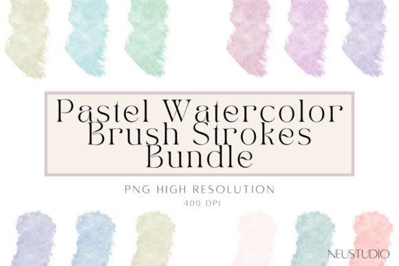 Watercolor Brush Strokes ClipArt Bundle
