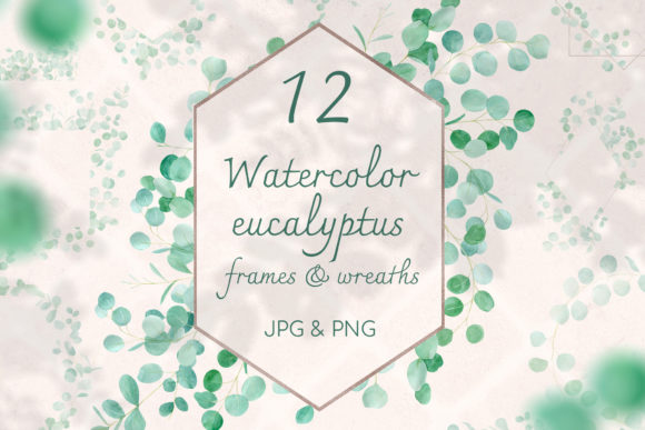 Watercolor Eucalyptus Frame Clipart: A Versatile Design Asset