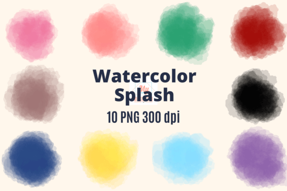 Watercolor Splash Clipart Set