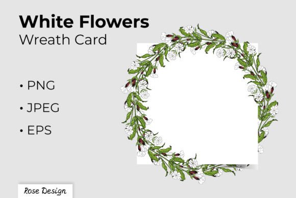 White Campion Wildflowers Wreath Frame